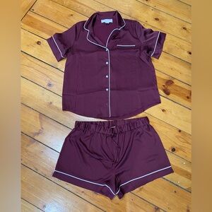 Birdy Grey Maroon Pajama Set size Large